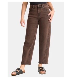 High Rise Barrel Jeans - Espresso Wash